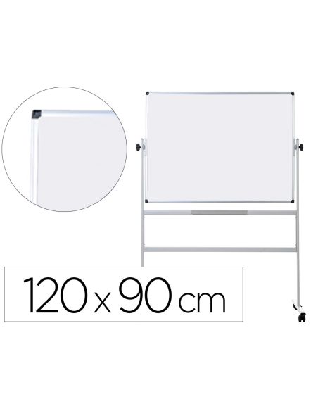 Pizarra Blanca Q-Connect Doble Cara Melamina Marco De Aluminio 120X90 Cm Giratoria