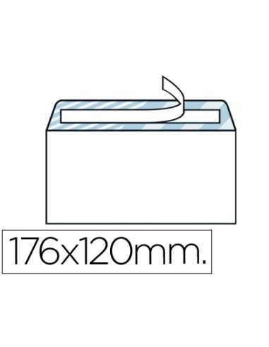 Sobre Liderpapel N.9 Blanco Comercial Normalizado 120X176Mm Tira De Silicona Caja De 500 Unidades