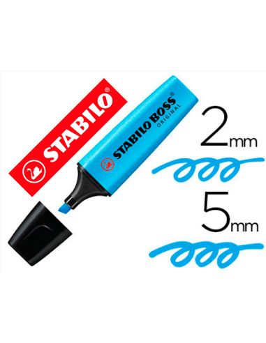 Rotulador Azul Stabilo Boss Fluorescente 70