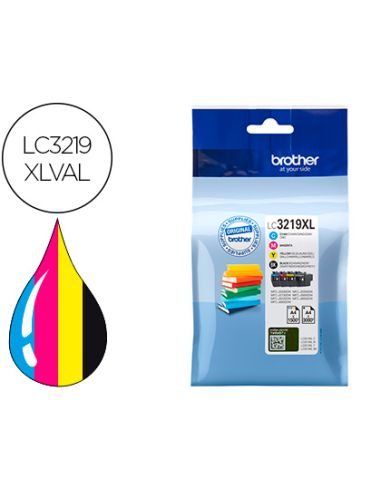 Ink-Jet Brother Lc3219Xlval Multipack 4 Colores Negro / Amarillo / Cian / Magenta Alta Capacidad 3000 Pag Negro