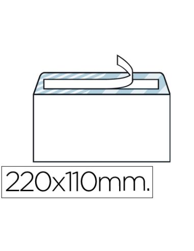 Sobre Liderpapel N.2 Blanco Din Americano 110X220Mm Tira De Silicona Open System Caja De 500 Unidades