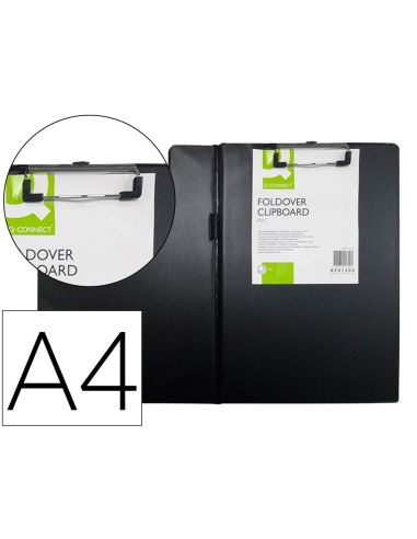 Carpeta Q-Connect Miniclips Plastico Din A4 Negra|Libreriasalesiana