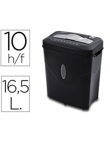 Destructora De Documentos Q-Connect Kf17974 Capacidad De Corte 10 H Destruye Grapas Clips Y Tarjetas Papelera 16,5