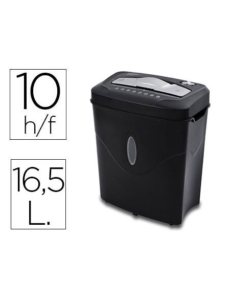 Destructora De Documentos Q-Connect Kf17974 Capacidad De Corte 10 H Destruye Grapas Clips Y Tarjetas Papelera 16,5