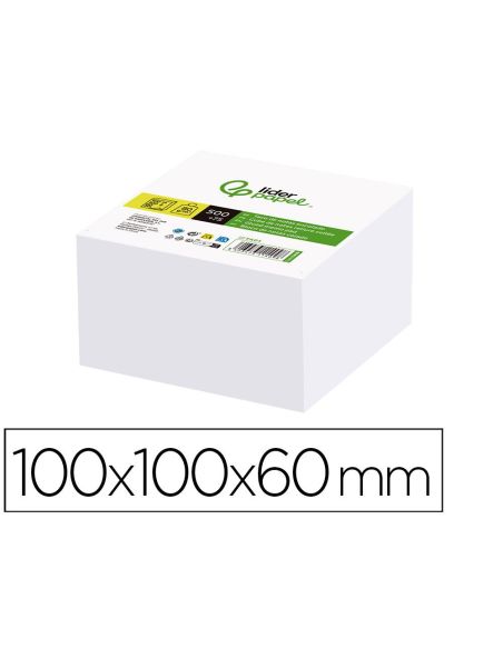 Taco Papel Liderpapel Encolado Blanco 500+75 Hojas 100X100X60 Mm 80 Gr|Libreriasalesiana