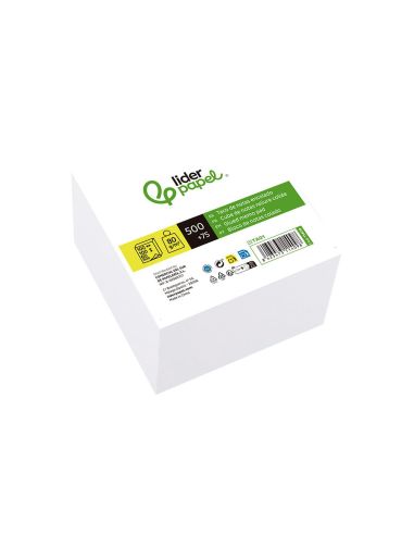 Taco Papel Liderpapel Encolado Blanco 500+75 Hojas 100X100X60 Mm 80 Gr|Libreriasalesiana