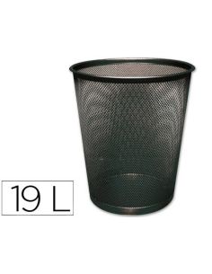 Papelera Metalica Q-Connect Negra Rejilla 295X345Mm