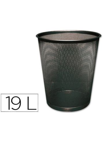Papelera Metalica Q-Connect Negra Rejilla 295X345Mm