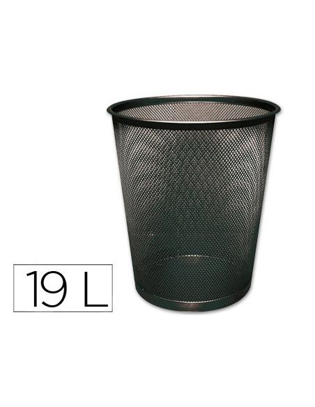 Papelera Metalica Q-Connect Negra Rejilla 295X345Mm