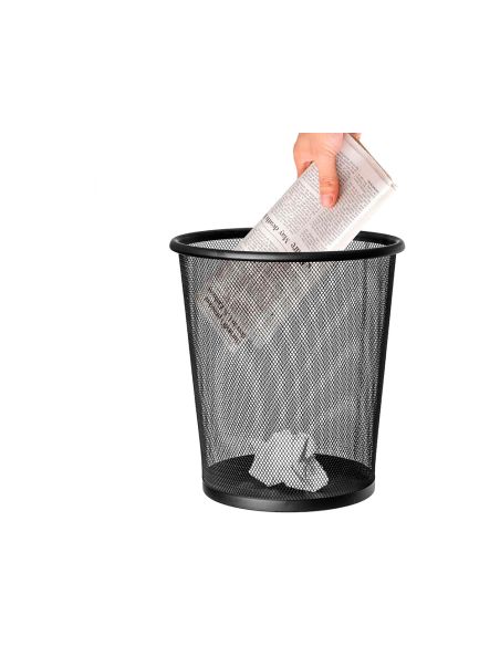 Papelera Metalica Q-Connect Negra Rejilla 295X345Mm