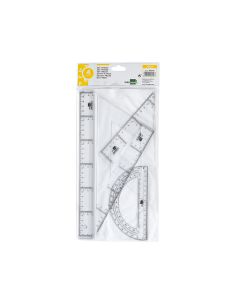Juego Escuadra Y Cartabon 25Cm Regla 30Cm Y Semicirculo 15Cm Liderpapel En Petaca Incolora 2
