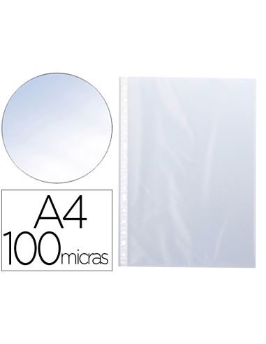 Funda Multitaladro Q-Connect Din A4 100 Mc Cristal Caja De 100 Unidades