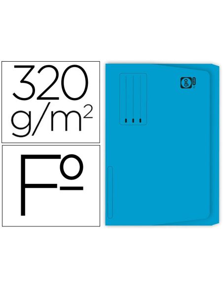 Subcarpeta Cartulina Gio Folio Pocket Azul Con Bolsa Y Solapa 320G/M2