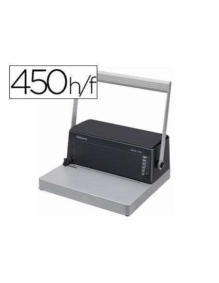 Encuadernadora Para Espiral Fellowes Esp-100 5:1 Perfora 20 Hojas Tamaño A4 Encuaderna 450H Incluye Alicates De Corte
