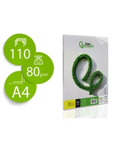 Papel Liderpapel A4 8Og/M2 Liso Paquete De 100 Hojas + 10 Hojas Gratis