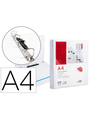 Carpeta Canguro 4 Anillas Mixtas 16Mm Liderpapel A4 Plastico Color Blanco|Libreriasalesiana