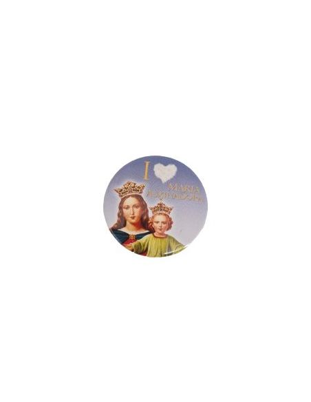 Chapa Alfiler Circular I Love M.Auxiliadora 3X3,5 Cm