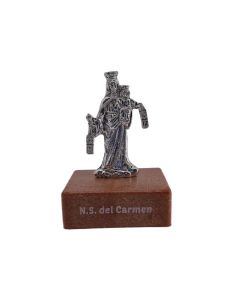 Imagen Metal  + Base Virgen Del Carmen 7Cm