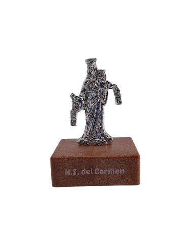 Imagen Metal  + Base Virgen Del Carmen 7Cm