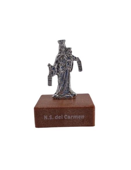 Imagen Metal  + Base Virgen Del Carmen 7Cm