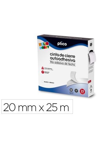 Cinta De Cierre Adhesiva Plico Velcro Blanco 20Mm X 25M