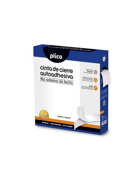 Cinta De Cierre Adhesiva Plico Velcro Blanco 20Mm X 25M
