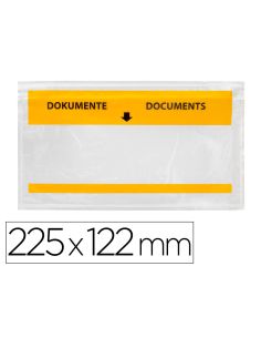 Sobre Autoadhesivo Q-Connect Portadocumentos Multilingue 225X122 Mm Ventana Totalmente Transparente Paquete De 100