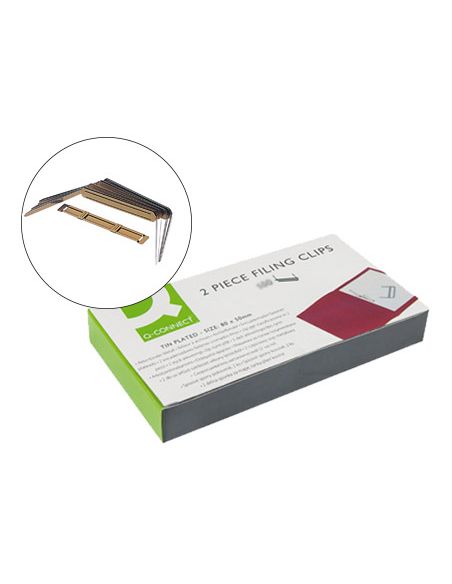 Encuadernador Fastener Q-Connect Dorado Caja De 100 Unidades