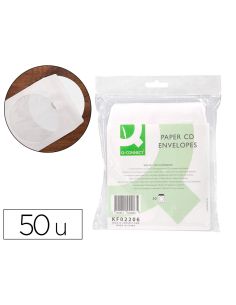 Sobre Para Cd Q-Connect Con Ventana Transparente Y Solapa Pack De 50 Unidades