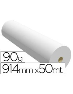 Papel Reprografia Para Plotter 914Mmx50Mt 90Gr Impresion Ink-Jet