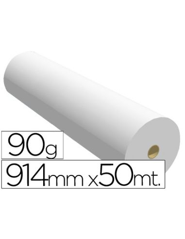 Papel Reprografia Para Plotter 914Mmx50Mt 90Gr Impresion Ink-Jet