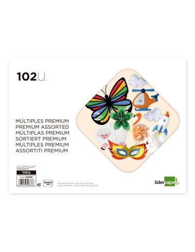 Bloc Trabajos Manuales Liderpapel Multiple Premium 240X315Mm 102 Hojas Colores Surtidos