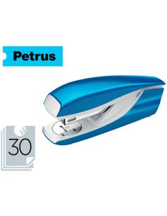 Grapadora Petrus Mod 635 Wow Azul Metalizada Capacidad 30 Hojas