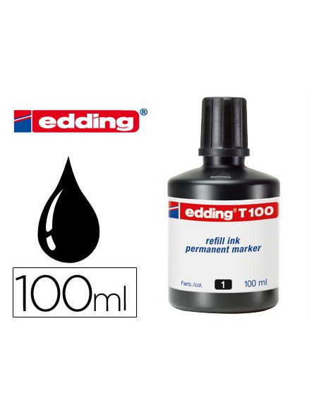 Tinta Negro Rotulador Edding T-100 Bote 100 Ml