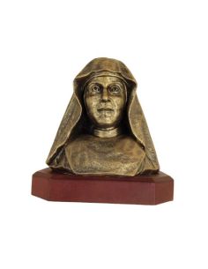 Busto María Mazzarello 18X18Cm Resina Marmol Bronce Con Base