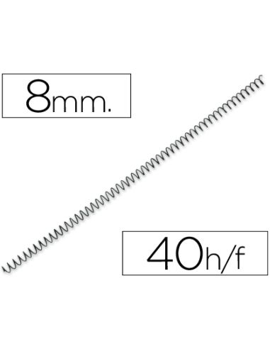 Espiral Metalico Q-Connect 64 5:1 8Mm 1Mm Caja De 200 Unidades