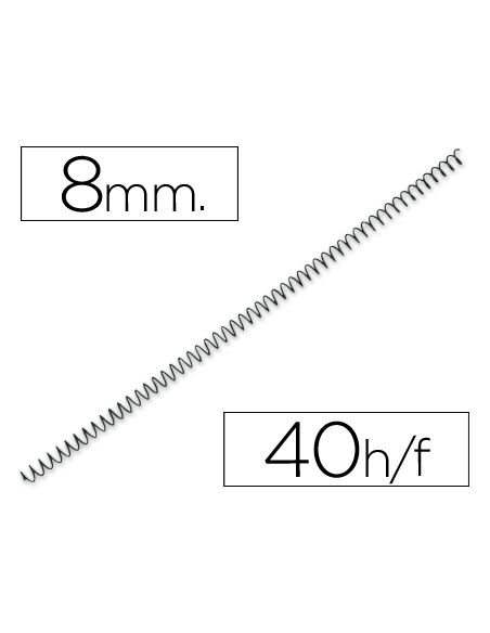 Espiral Metalico Q-Connect 64 5:1 8Mm 1Mm Caja De 200 Unidades