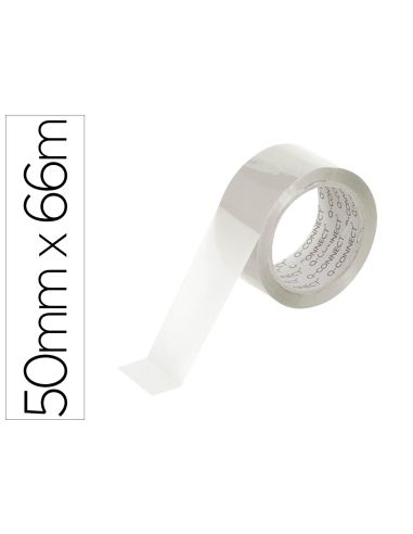 Cinta Adhesiva Q-Connect Polipropileno Transparente 66 Mt X 50 Mm Para Embalaje Bajo Ruido