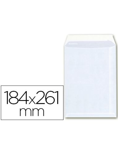 Sobre Liderpapel Bolsa A-6 Offset Blanco 100 Gr 184X261 Mm Con Tira De Silicona Caja De 250 Unidades