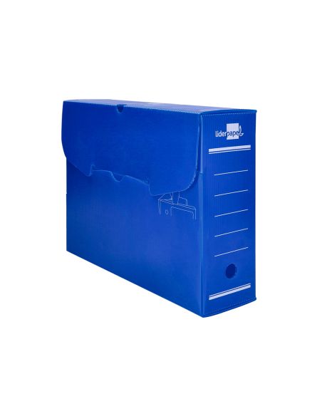 Caja Archivo Definitivo Plastico Liderpapel Lomo 100 Mm Azul 360X100X260 Mm