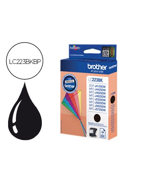 Ink-Jet Brother Lc-223Cbp Negro Dcp4120Dw Mfcj4420Dw Mfcj4620Dw Mfcj5320Dw 550 Pag