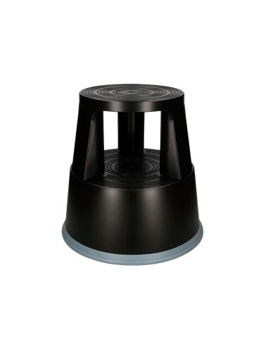 Taburete Q-Connect Ruedas Retractiles Tres Ruedas Dos Niveles Color Negro|Libreriasalesiana