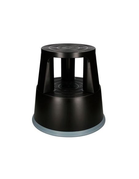 Taburete Q-Connect Ruedas Retractiles Tres Ruedas Dos Niveles Color Negro|Libreriasalesiana