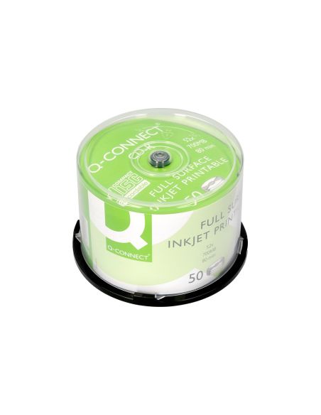 Cd-R Q-Connect Con Superficie 100% Imprimible Para Inkjet Capacidad 700Mb Duracion 80Minvelocidad 52X Bote De 50 Unid