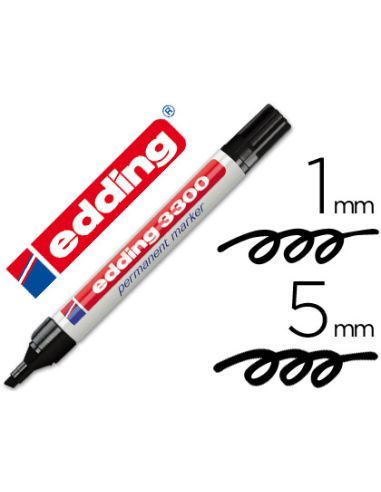 Rotulador Negro  Edding Marcador 3300 N.1 Punta Biselada Recargable