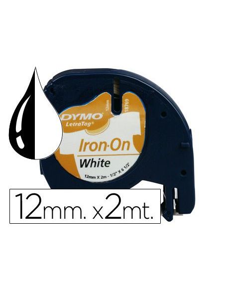 Cinta Dymo Letratag 12 Mm Para Ropa