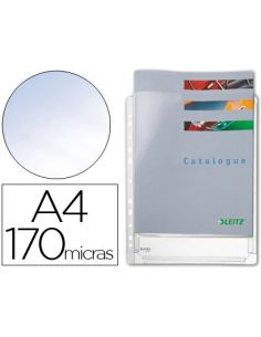 Funda Multitaladro Leitz Din A4 Pvc 170 Mc Con Fuelle Capacidad 200 Hojas Pack De 5 Unidades