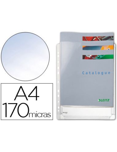 Funda Multitaladro Leitz Din A4 Pvc 170 Mc Con Fuelle Capacidad 200 Hojas Pack De 5 Unidades
