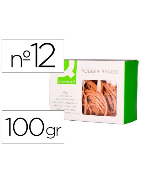 Gomillas Elasticas Q-Connect 100 Gr Numero 12 120 X 2 Mm