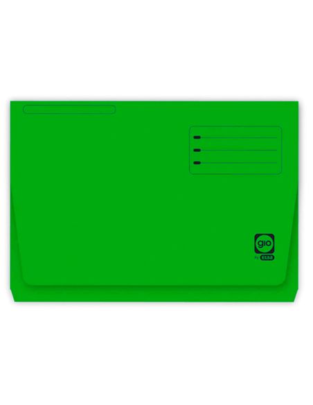 Subcarpeta Cartulina Gio Folio Pocket Verde Con Bolsa Y Solapa 320G/M2